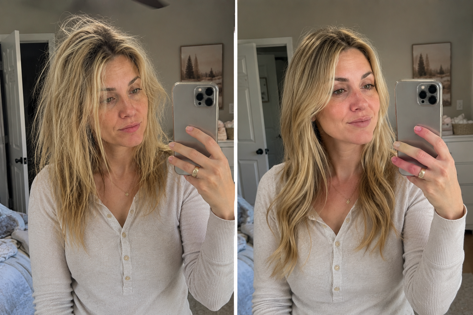 Fine, wavy blonde